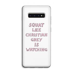 CaseCompany Christian Grey: Samsung Galaxy S10 4G Transparant Hoesje