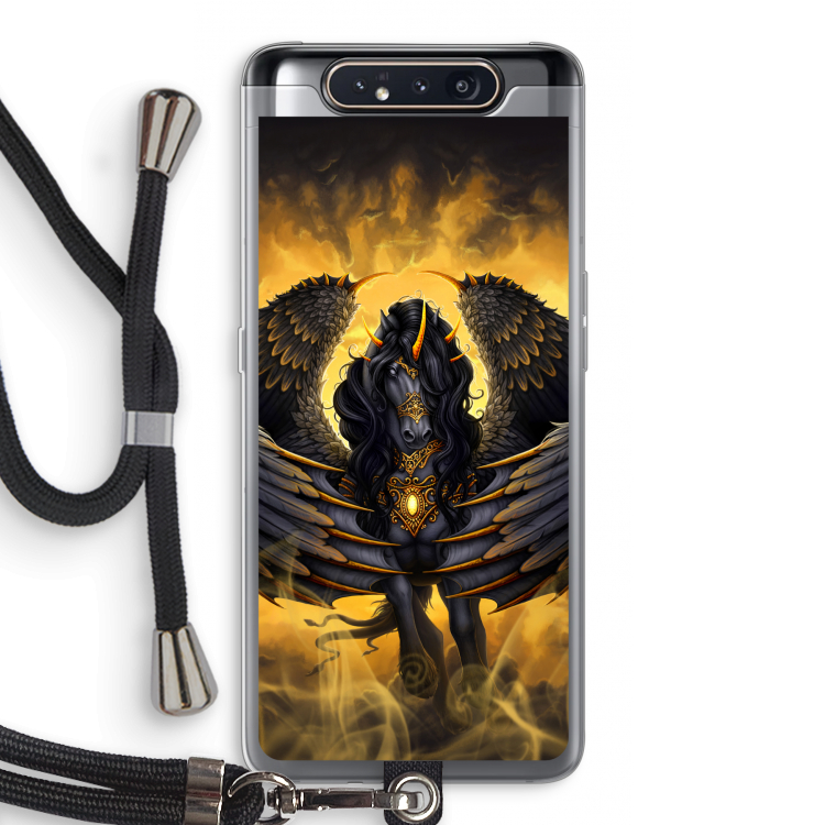 CaseCompany Pegasus: Samsung Galaxy A80 Transparant Hoesje met koord