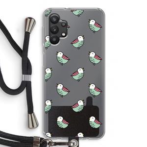 CaseCompany Vogeltjes: Samsung Galaxy A32 5G Transparant Hoesje met koord