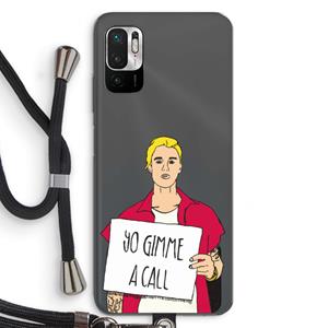 CaseCompany Gimme a call: Xiaomi Redmi Note 10 5G Transparant Hoesje met koord