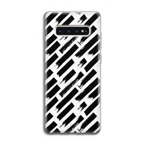 CaseCompany Zwarte vegen: Samsung Galaxy S10 4G Transparant Hoesje