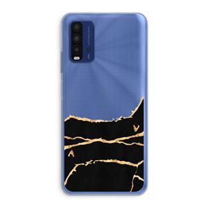 CaseCompany Gouden marmer: Xiaomi Redmi 9T Transparant Hoesje