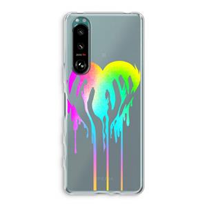 CaseCompany Hold My Heart: Sony Xperia 5 III Transparant Hoesje