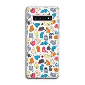 CaseCompany Kleurrijke katten: Samsung Galaxy S10 4G Transparant Hoesje
