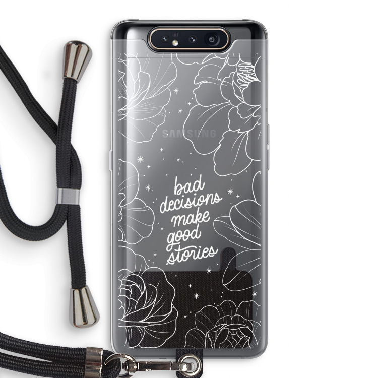 CaseCompany Good stories: Samsung Galaxy A80 Transparant Hoesje met koord