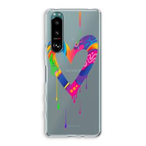 CaseCompany Melts My Heart: Sony Xperia 5 III Transparant Hoesje