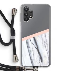 CaseCompany A touch of peach: Samsung Galaxy A32 5G Transparant Hoesje met koord