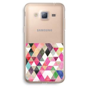 CaseCompany Gekleurde driehoekjes: Samsung Galaxy J3 (2016) Transparant Hoesje