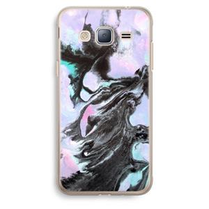 CaseCompany Pastel zwart: Samsung Galaxy J3 (2016) Transparant Hoesje