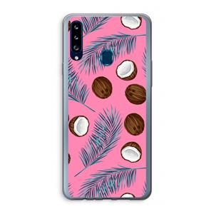 CaseCompany Kokosnoot roze: Samsung Galaxy A20s Transparant Hoesje