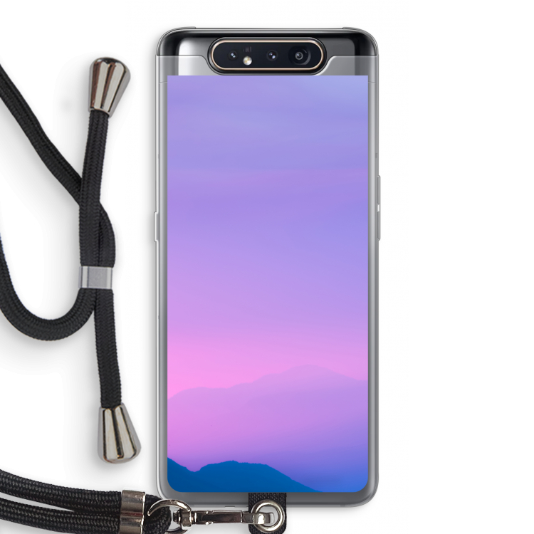 CaseCompany Sunset pastel: Samsung Galaxy A80 Transparant Hoesje met koord