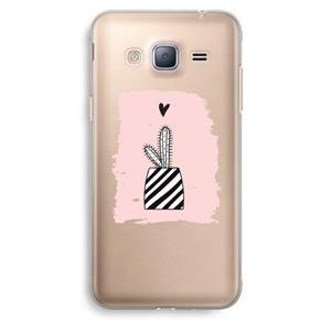 CaseCompany Zwart-wit cactus: Samsung Galaxy J3 (2016) Transparant Hoesje