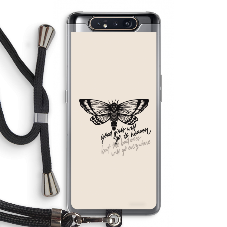 CaseCompany Good or bad: Samsung Galaxy A80 Transparant Hoesje met koord