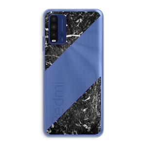 CaseCompany Zwart marmer: Xiaomi Redmi 9T Transparant Hoesje
