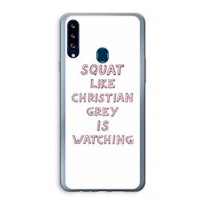 CaseCompany Christian Grey: Samsung Galaxy A20s Transparant Hoesje