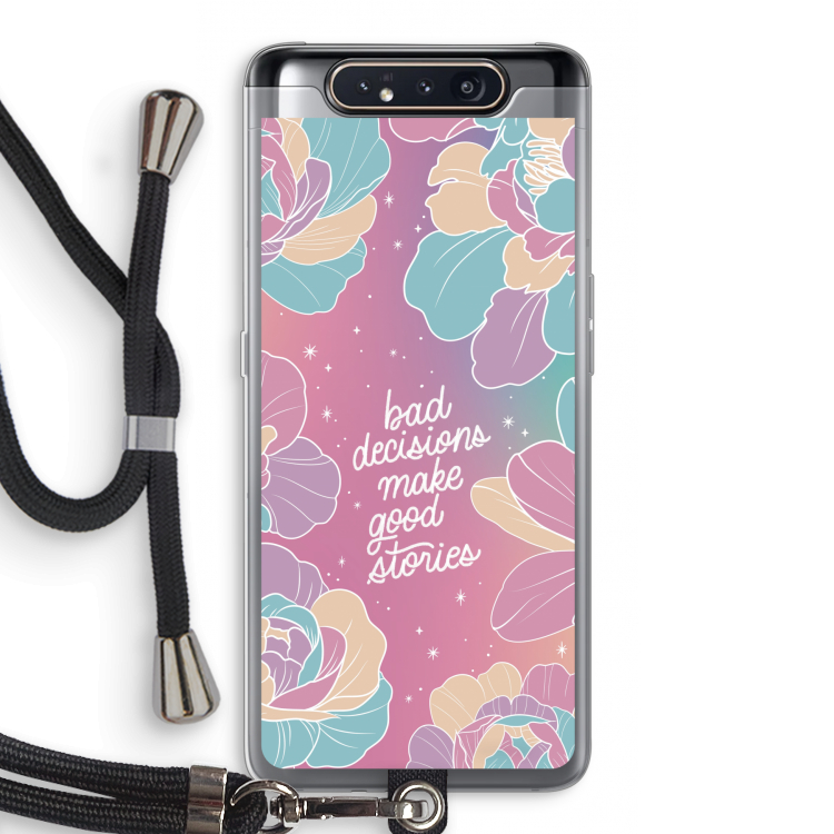CaseCompany Good stories: Samsung Galaxy A80 Transparant Hoesje met koord