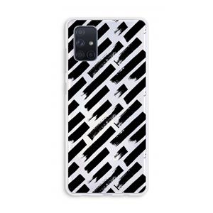 CaseCompany Zwarte vegen: Galaxy A71 Transparant Hoesje