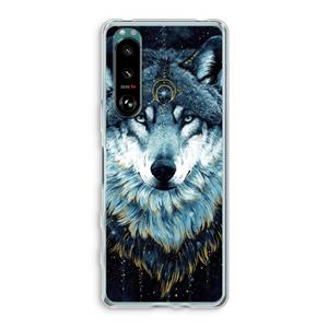 CaseCompany Darkness Wolf: Sony Xperia 5 III Transparant Hoesje