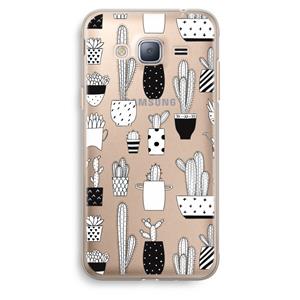 CaseCompany Cactusmotief: Samsung Galaxy J3 (2016) Transparant Hoesje