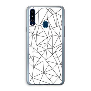 CaseCompany Geometrische lijnen zwart: Samsung Galaxy A20s Transparant Hoesje