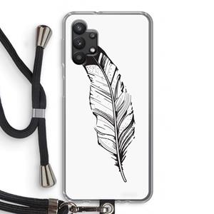 CaseCompany Pluim: Samsung Galaxy A32 5G Transparant Hoesje met koord