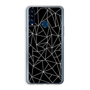 CaseCompany Geometrische lijnen wit: Samsung Galaxy A20s Transparant Hoesje