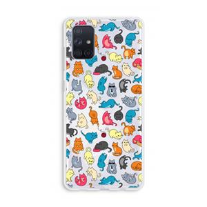 CaseCompany Kleurrijke katten: Galaxy A71 Transparant Hoesje