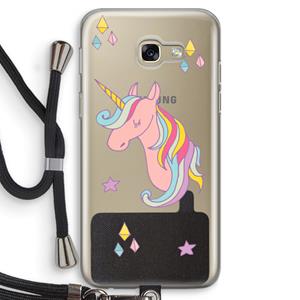 CaseCompany Roze eenhoorn: Samsung Galaxy A5 (2017) Transparant Hoesje met koord