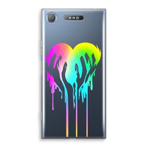 CaseCompany Hold My Heart: Sony Xperia XZ1 Transparant Hoesje