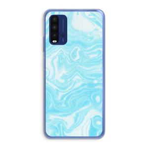 CaseCompany Waterverf blauw: Xiaomi Redmi 9T Transparant Hoesje