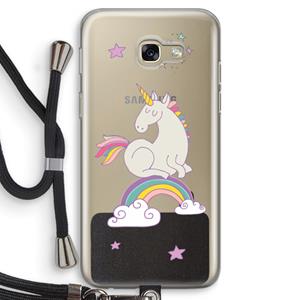 CaseCompany Regenboog eenhoorn: Samsung Galaxy A5 (2017) Transparant Hoesje met koord