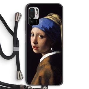 CaseCompany The Pearl Earring: Xiaomi Redmi Note 10 5G Transparant Hoesje met koord