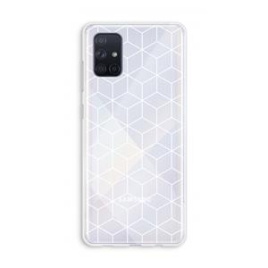 CaseCompany Zwart-witte kubussen: Galaxy A71 Transparant Hoesje