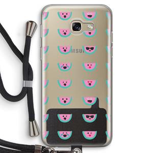 CaseCompany Smiley watermeloenprint: Samsung Galaxy A5 (2017) Transparant Hoesje met koord