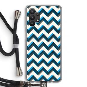 CaseCompany Onderbroken lijn: Samsung Galaxy A32 5G Transparant Hoesje met koord