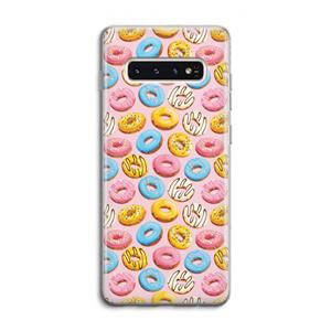 CaseCompany Pink donuts: Samsung Galaxy S10 4G Transparant Hoesje
