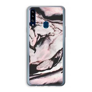 CaseCompany Roze stroom: Samsung Galaxy A20s Transparant Hoesje