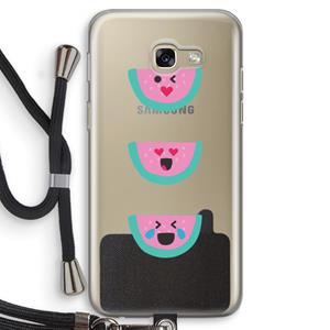 CaseCompany Smiley watermeloen: Samsung Galaxy A5 (2017) Transparant Hoesje met koord