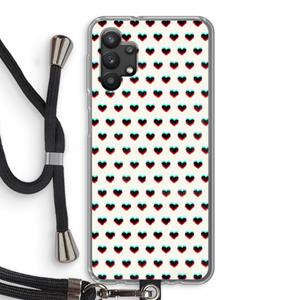 CaseCompany Hartjes: Samsung Galaxy A32 5G Transparant Hoesje met koord