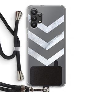 CaseCompany Marmeren pijlen: Samsung Galaxy A32 5G Transparant Hoesje met koord