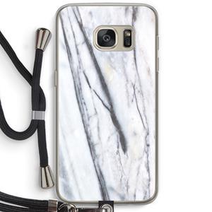 CaseCompany Gestreepte marmer: Samsung Galaxy S7 Transparant Hoesje met koord