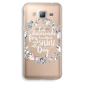 CaseCompany Diamonds: Samsung Galaxy J3 (2016) Transparant Hoesje