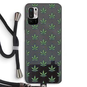CaseCompany Weed: Xiaomi Redmi Note 10 5G Transparant Hoesje met koord