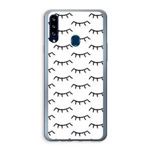 CaseCompany Wimpers: Samsung Galaxy A20s Transparant Hoesje