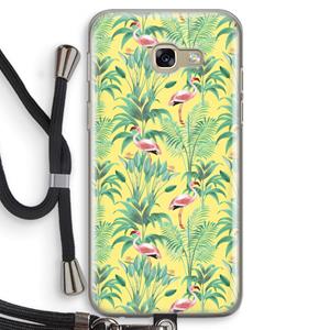 CaseCompany Flamingo party: Samsung Galaxy A5 (2017) Transparant Hoesje met koord