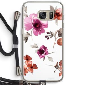 CaseCompany Geschilderde bloemen: Samsung Galaxy S7 Transparant Hoesje met koord