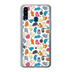 CaseCompany Kleurrijke katten: Samsung Galaxy A20s Transparant Hoesje