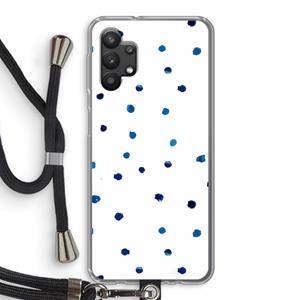 CaseCompany Blauwe stippen: Samsung Galaxy A32 5G Transparant Hoesje met koord
