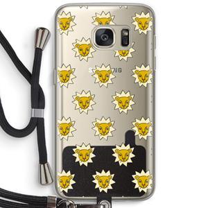 CaseCompany Leeuwenkoppen: Samsung Galaxy S7 Transparant Hoesje met koord