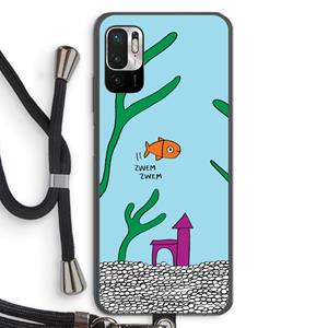 CaseCompany Aquarium: Xiaomi Redmi Note 10 5G Transparant Hoesje met koord